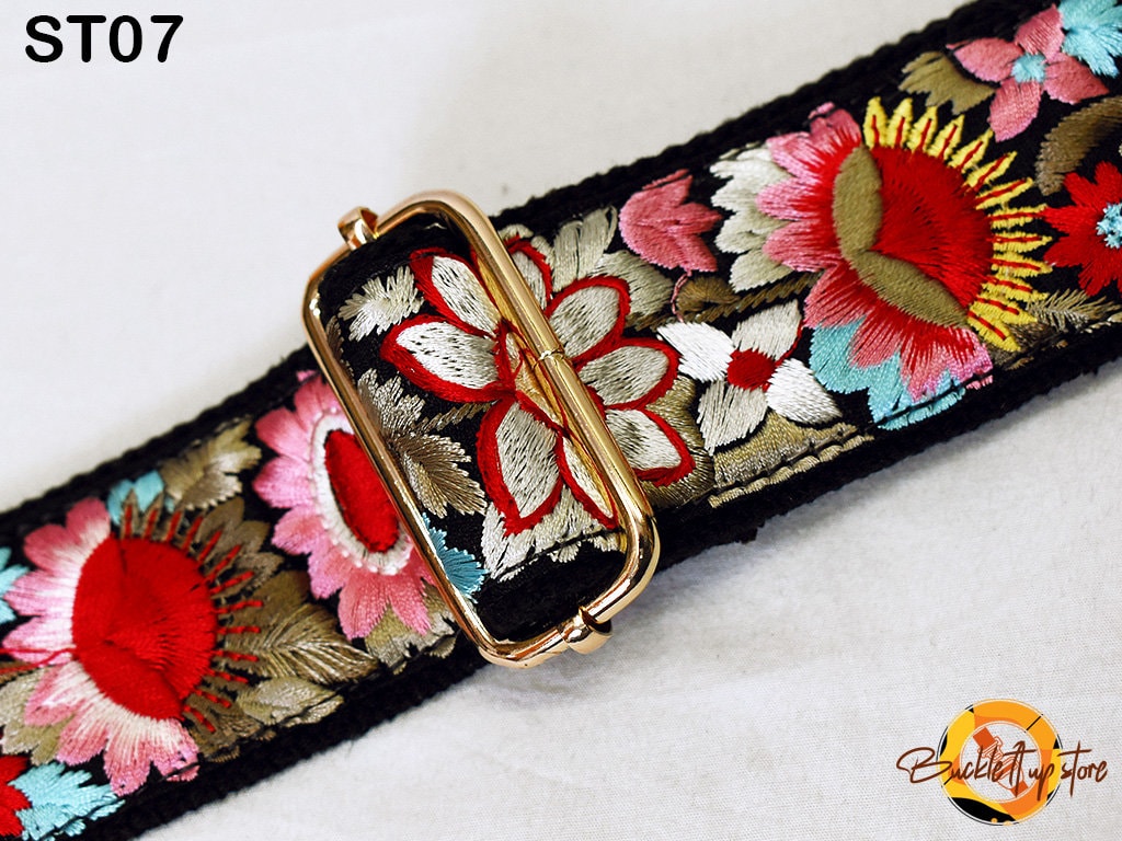 Embroidered Purse Strap Crossbody Strap for Purses Boho Bags Strap Embroidery Replacement Strap Boho Guitar Strap Handbag Strap gift for her