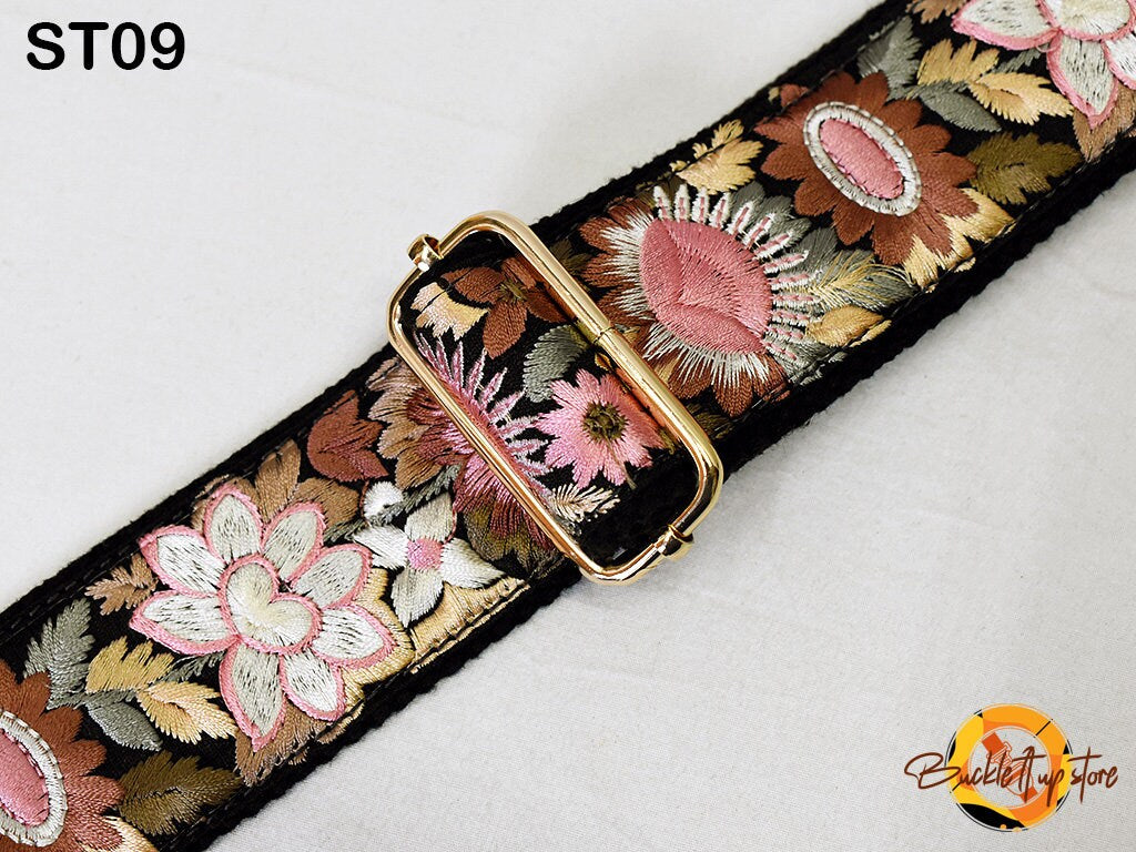 Embroidered Purse Strap Crossbody Strap for Purses Boho Bags Strap Embroidery Replacement Strap Boho Guitar Strap Handbag Strap gift for her