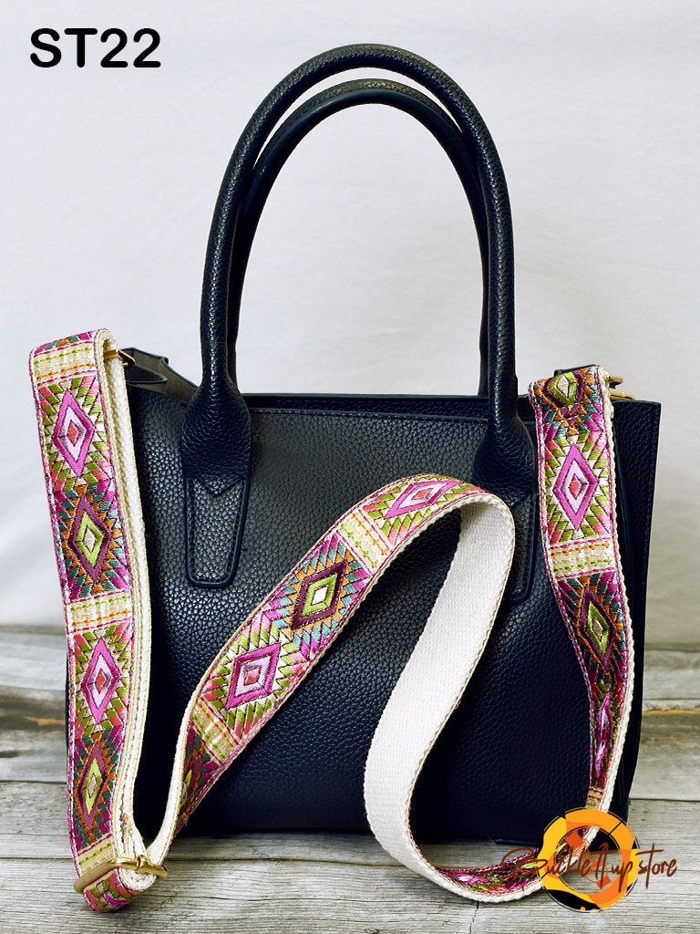 Embroidered Purse Strap Crossbody Strap for Purses Boho Bags Strap Embroidery Replacement Strap Boho Guitar Strap Handbag Strap gift for her