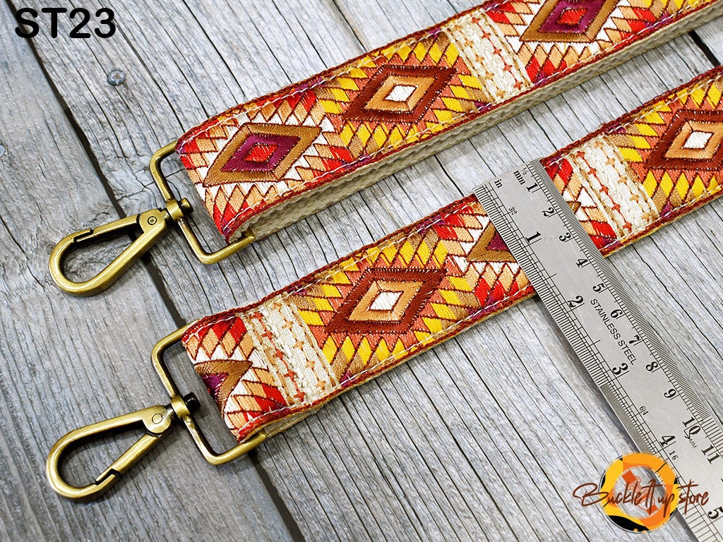 Embroidered Purse Strap Crossbody Strap for Purses Boho Bags Strap Embroidery Replacement Strap Boho Guitar Strap Handbag Strap gift for her