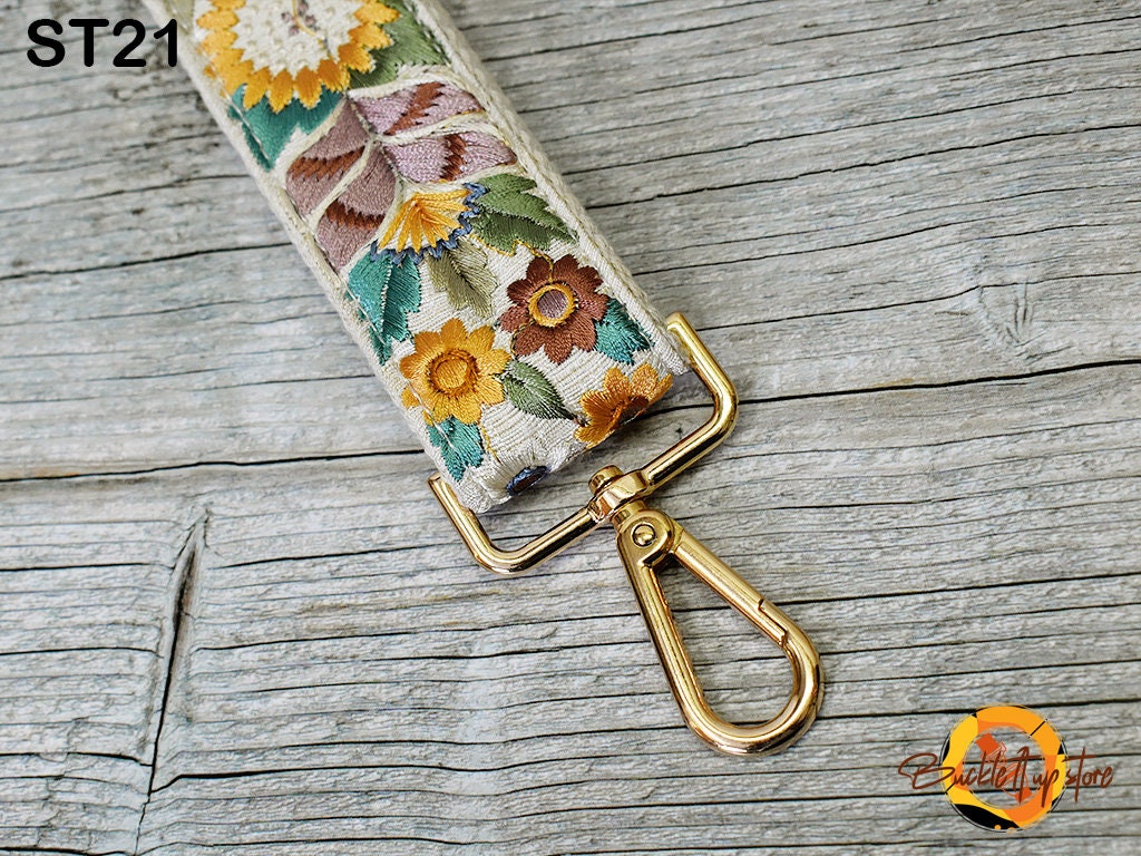 Embroidered Purse Strap Crossbody Strap for Purses Boho Bags Strap Embroidery Replacement Strap Boho Guitar Strap Handbag Strap gift for her