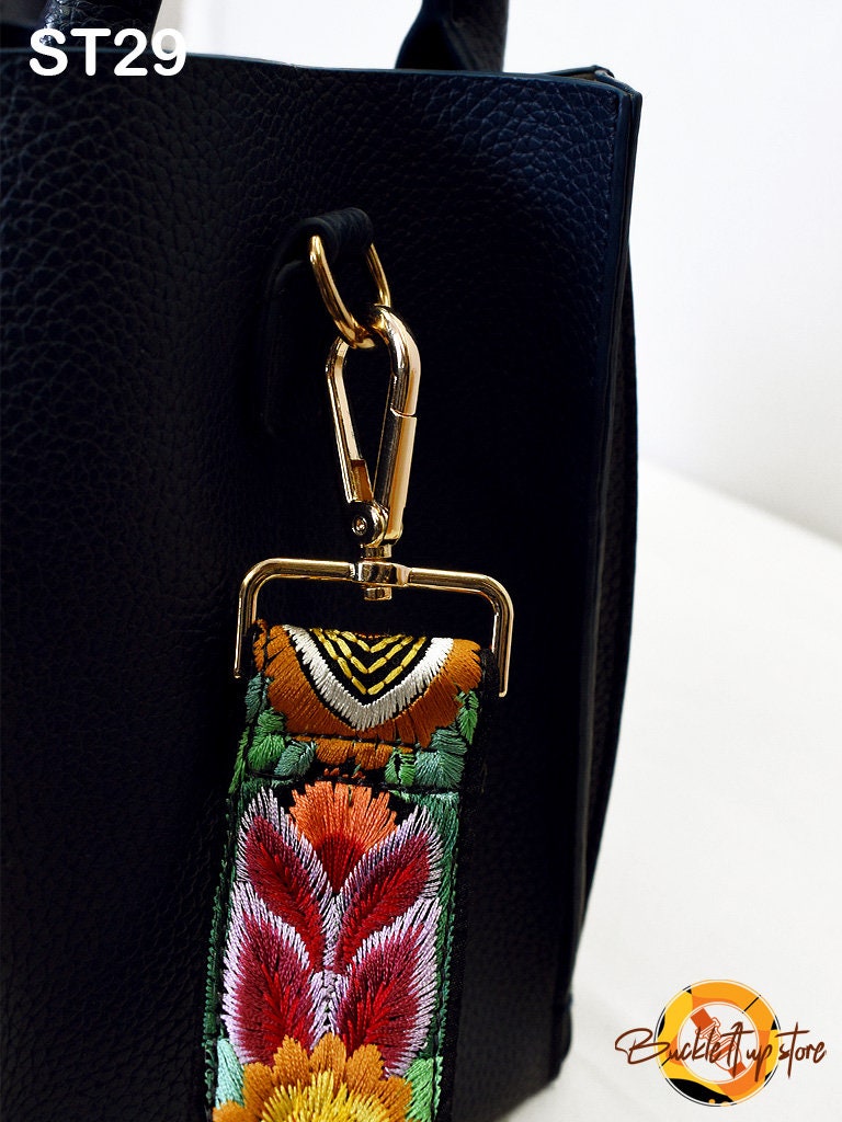 Embroidered Purse Strap Crossbody Strap for Purses Boho Bags Strap Embroidery Replacement Strap Boho Guitar Strap Handbag Strap gift for her