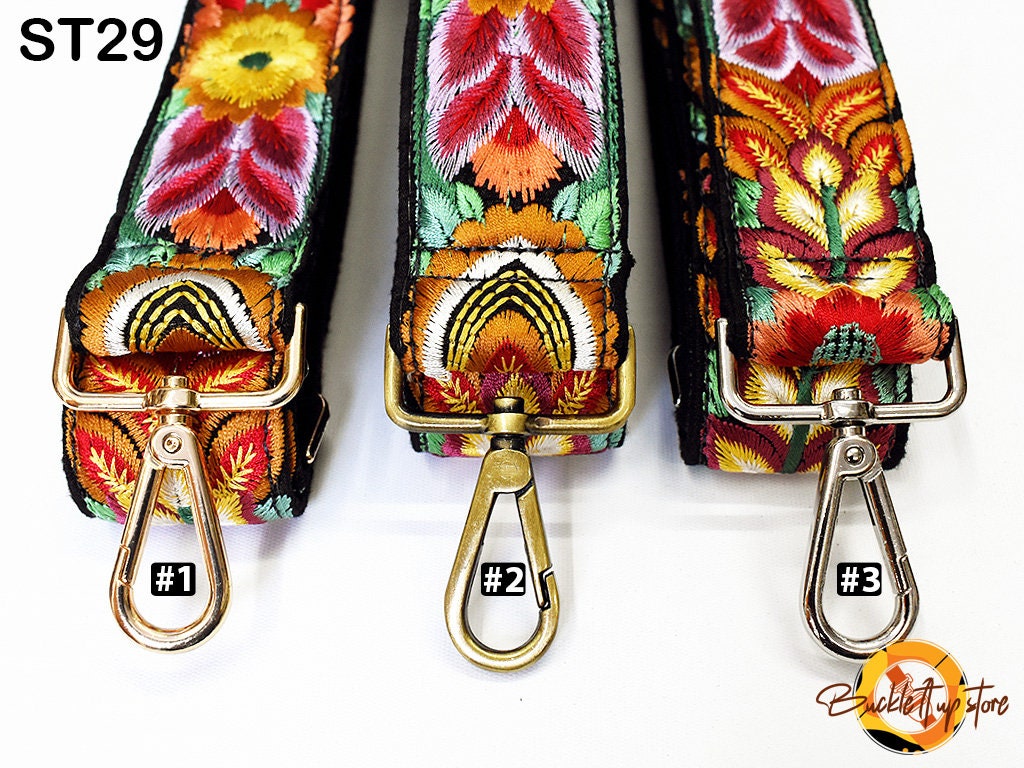 Embroidered Purse Strap Crossbody Strap for Purses Boho Bags Strap Embroidery Replacement Strap Boho Guitar Strap Handbag Strap gift for her