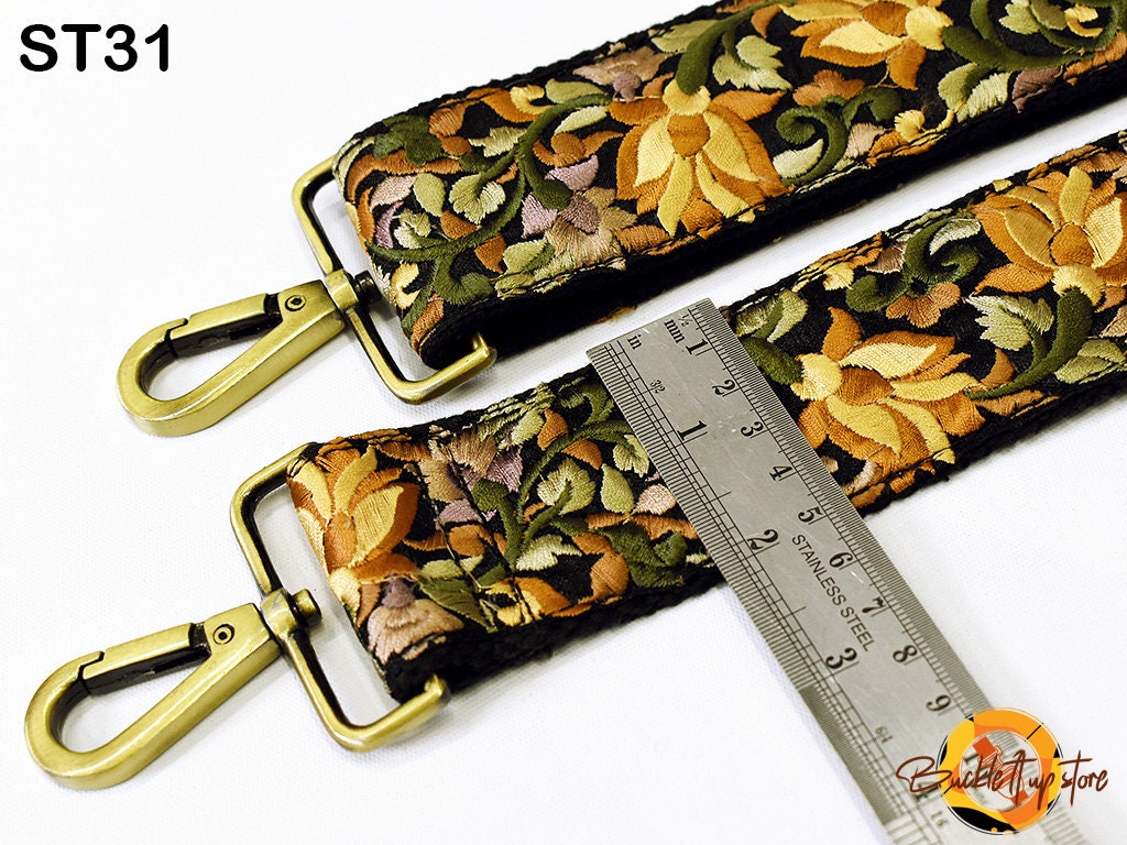 Strap Replacement - Embroidery Replacement Strap Purse Strap Crossbody Strap for Purses Embroidered Boho Bags Strap Boho Guitar Strap Handbag Strap gift for her