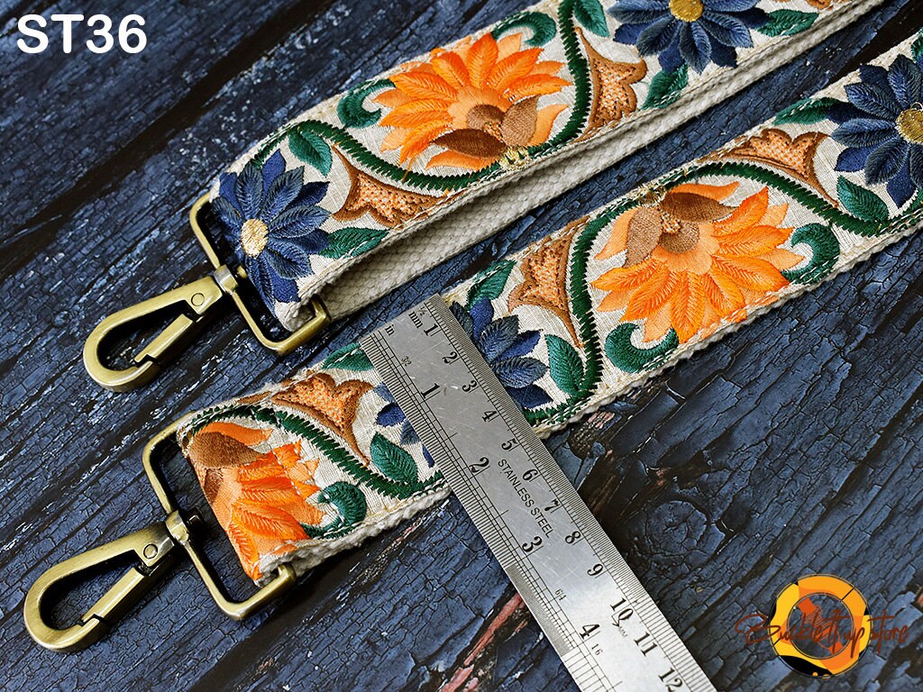 Embroidered Purse Strap Crossbody Strap for Purses Boho Bage Strap Embroidery Replacement Strap Boho Guitar Strap Handbag Strap gift for her