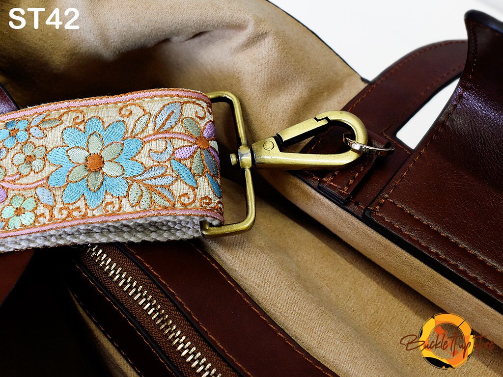 Embroidery Replacement Strap Purse Strap Crossbody Strap for Purses Embroidered Boho Bags Strap Boho Guitar Strap Handbag Strap gift for her