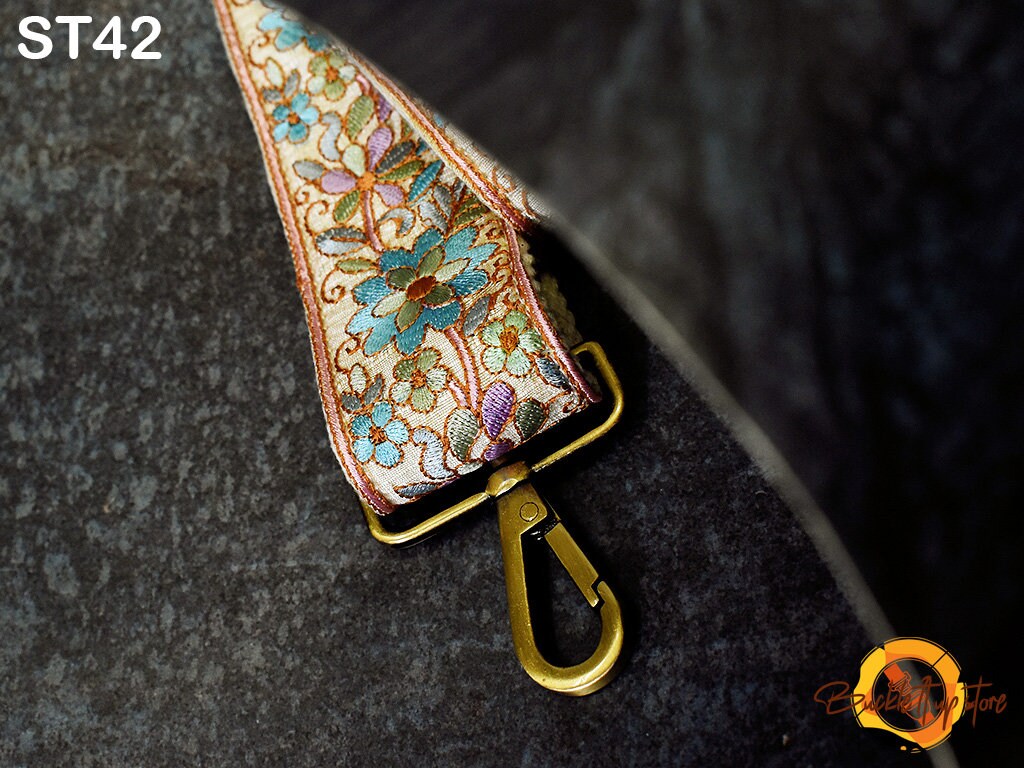 Embroidery Replacement Strap Purse Strap Crossbody Strap for Purses Embroidered Boho Bags Strap Boho Guitar Strap Handbag Strap gift for her