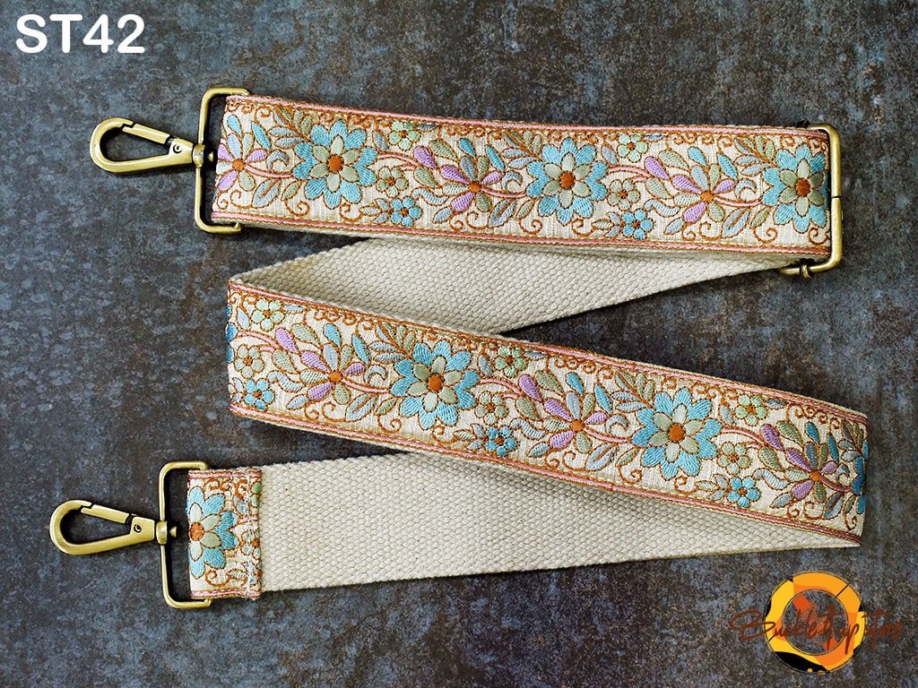 Embroidery Replacement Strap Purse Strap Crossbody Strap for Purses Embroidered Boho Bags Strap Boho Guitar Strap Handbag Strap gift for her