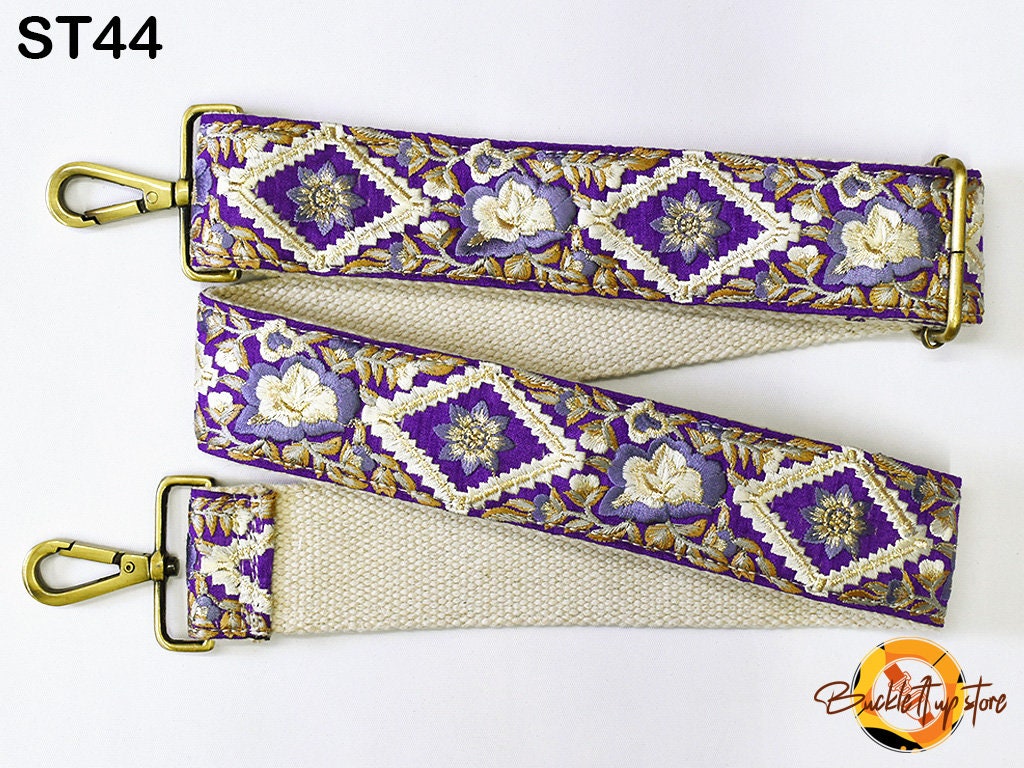 Embroidered Purse Strap Crossbody Strap for Purses Handbag Boho Bag Strap Floral Embroidery Replacement Strap Boho Guitar Strap Gift for her
