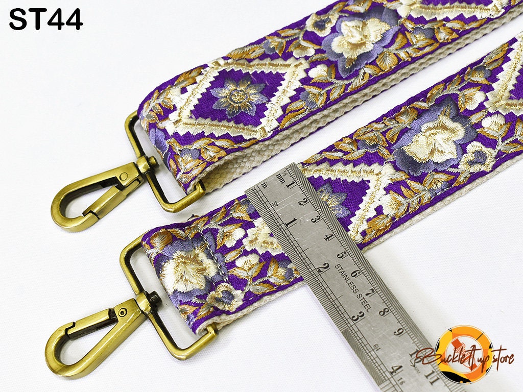 Embroidered Purse Strap Crossbody Strap for Purses Handbag Boho Bag Strap Floral Embroidery Replacement Strap Boho Guitar Strap Gift for her