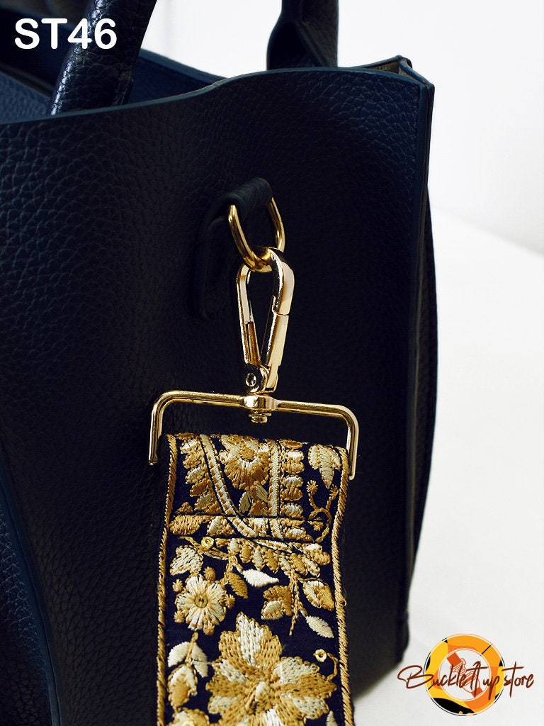 Embroidered Purse Strap Crossbody Strap for Purses Handbag Boho Bag Strap Floral Embroidery Replacement Strap Boho Guitar Strap Gift for her - Buckle It Up Store