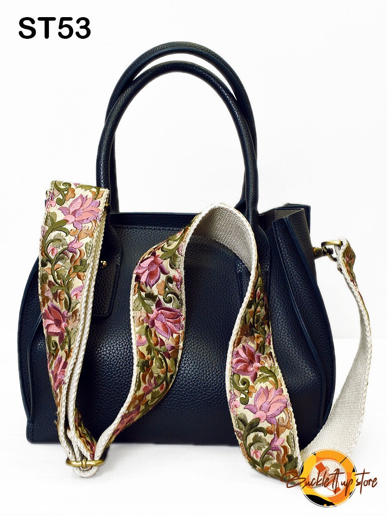 Embroidery Replacement Strap Purse Strap Crossbody Strap for Purses Embroidered Boho Bags Strap Boho Guitar Strap Handbag Strap gift for her
