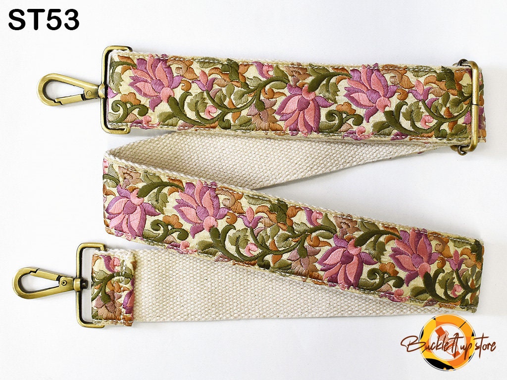 Embroidery Replacement Strap Purse Strap Crossbody Strap for Purses Embroidered Boho Bags Strap Boho Guitar Strap Handbag Strap gift for her