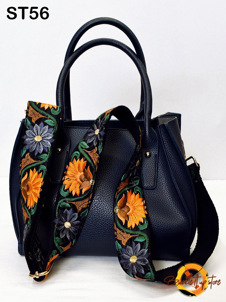 Embroidery Replacement Strap Purse Strap Crossbody Strap for Purses Embroidered Boho Bags Strap Boho Guitar Strap Handbag Strap gift for her