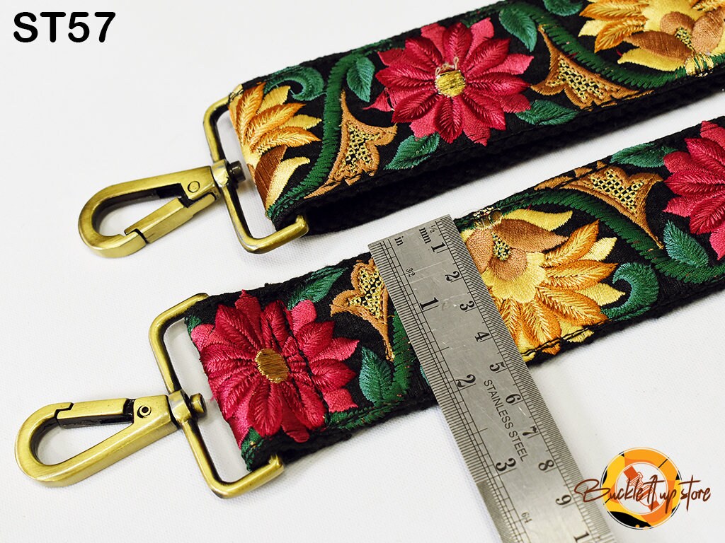Embroidery Replacement Strap Purse Strap Crossbody Strap for Purses Embroidered Boho Bags Strap Boho Guitar Strap Handbag Strap gift for her