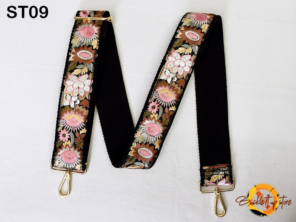 Embroidered Purse Strap Crossbody Strap for Purses Boho Bags Strap Embroidery Replacement Strap Boho Guitar Strap Handbag Strap gift for her