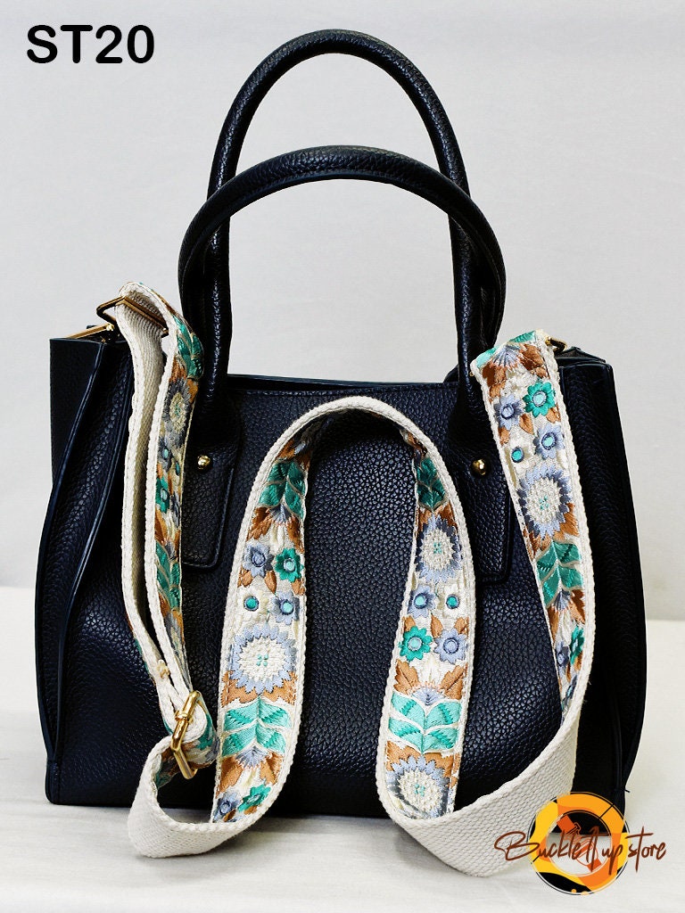 Embroidery Replacement Strap Purse Strap Crossbody Strap for Purses Embroidered Boho Bags Strap Boho Guitar Strap Handbag Strap gift for her