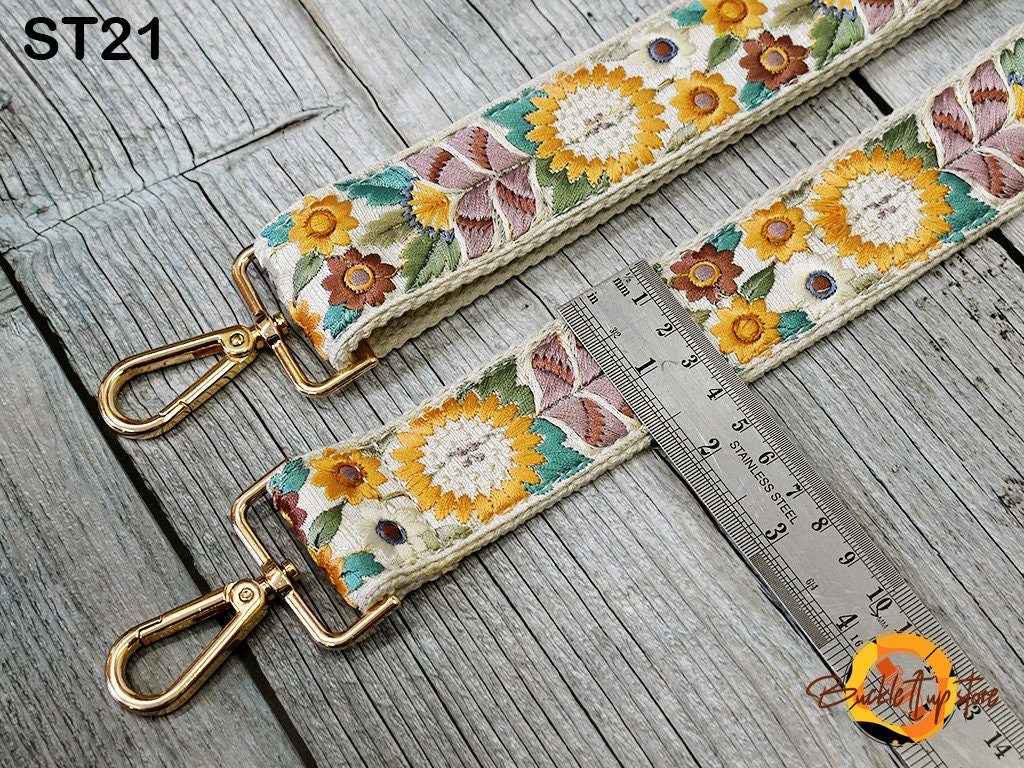 Embroidered Purse Strap Crossbody Strap for Purses Boho Bags Strap Embroidery Replacement Strap Boho Guitar Strap Handbag Strap gift for her