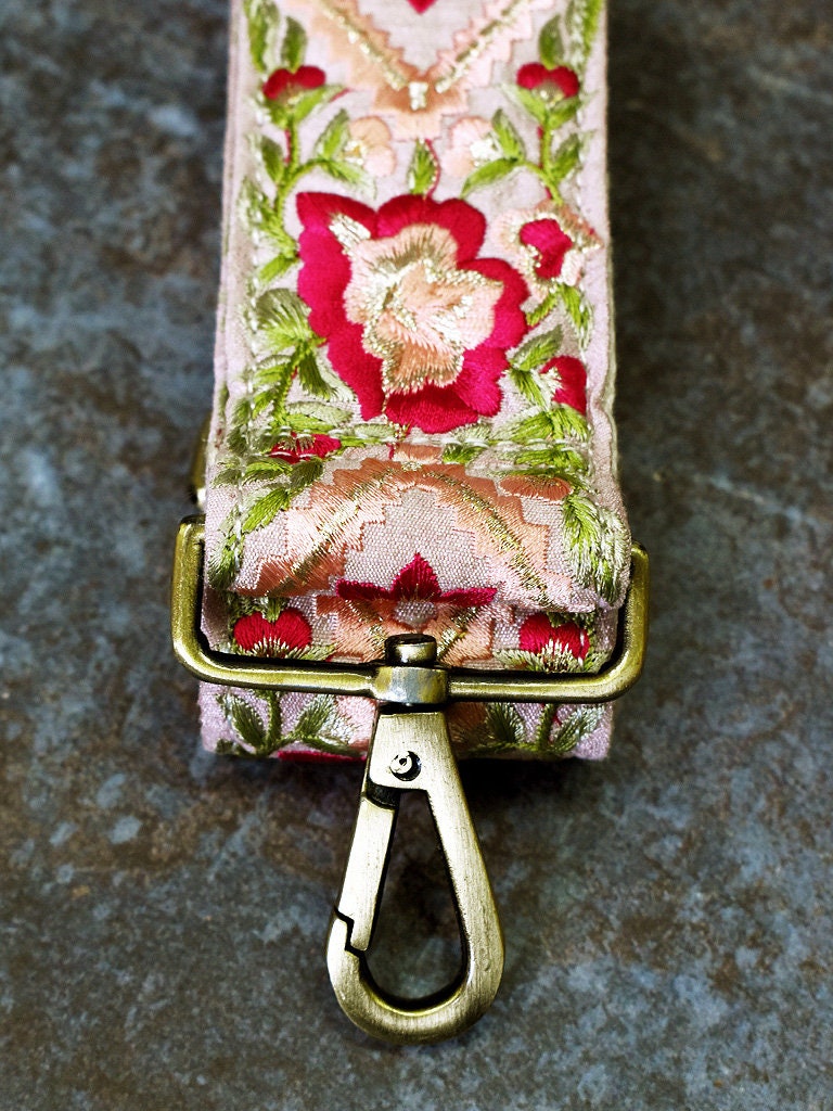 Embroidered Purse Strap Crossbody Strap for Purses Handbag Boho Bag Strap Floral Embroidery Replacement Strap Boho Guitar Strap Gift for her