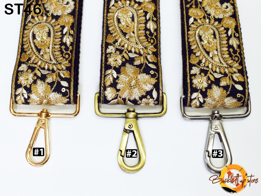Embroidered Purse Strap Crossbody Strap for Purses Handbag Boho Bag Strap Floral Embroidery Replacement Strap Boho Guitar Strap Gift for her - Buckle It Up Store
