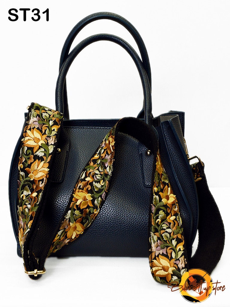 Strap Replacement - Embroidery Replacement Strap Purse Strap Crossbody Strap for Purses Embroidered Boho Bags Strap Boho Guitar Strap Handbag Strap gift for her