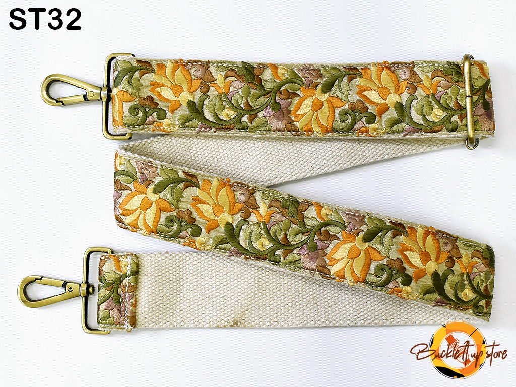 Embroidery Replacement Strap Purse Strap Crossbody Strap for Purses Embroidered Boho Bags Strap Boho Guitar Strap Handbag Strap gift for her