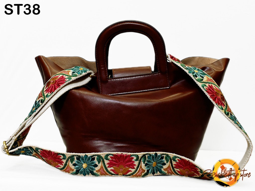 Floral Soft Embroidered Purse Strap Crossbody Strap Handbag Boho Bag Strap Embroidery Replacement Strap Boho Guitar Strap - Buckle it up Store