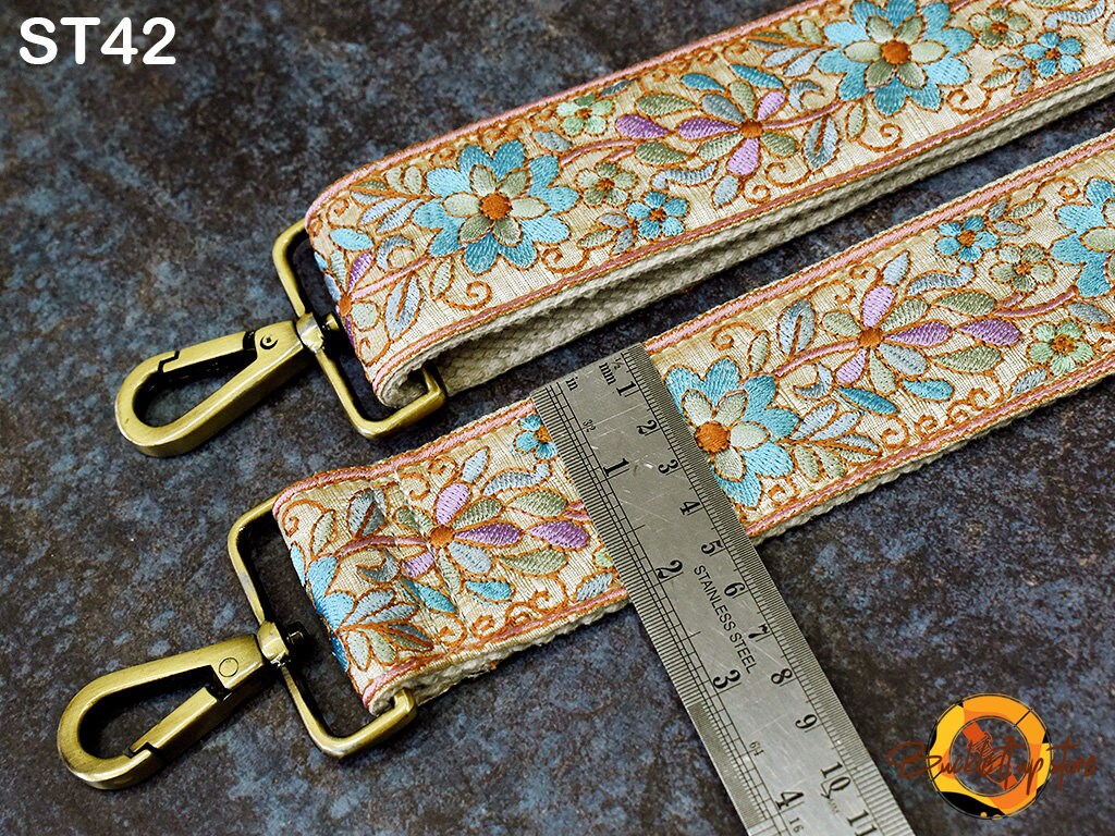Embroidery Replacement Strap Purse Strap Crossbody Strap for Purses Embroidered Boho Bags Strap Boho Guitar Strap Handbag Strap gift for her