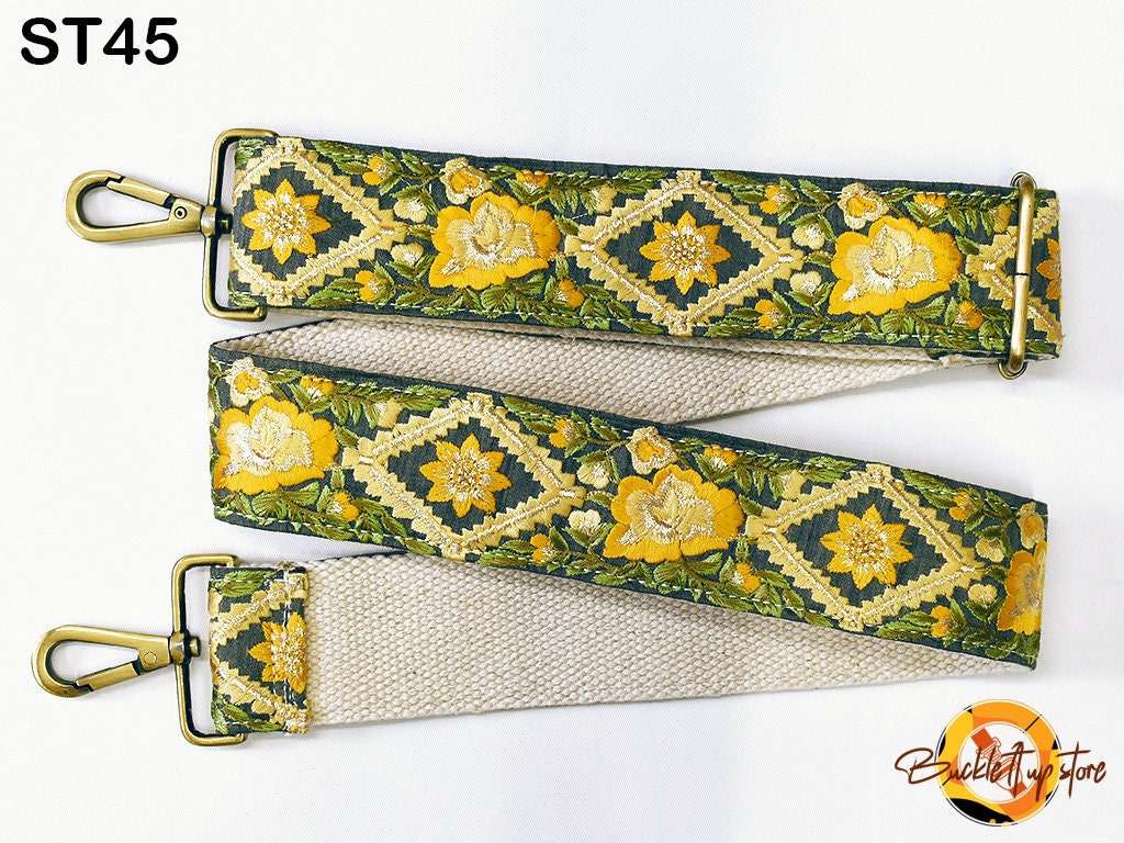 Embroidered Purse Strap Crossbody Strap for Purses Handbag Boho Bag Strap Floral Embroidery Replacement Strap Boho Guitar Strap Gift for her