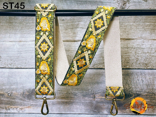 Embroidered Purse Strap Crossbody Strap for Purses Handbag Boho Bag Strap Floral Embroidery Replacement Strap Boho Guitar Strap Gift for her