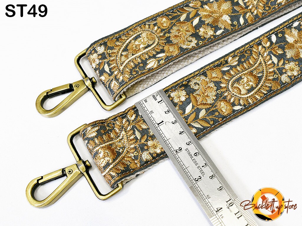 Embroidered Purse Strap Crossbody Strap for Purses Handbag Boho Bag Strap Floral Embroidery Replacement Strap Boho Guitar Strap Gift for her