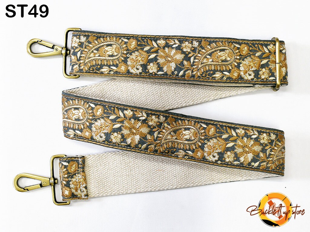 Embroidered Purse Strap Crossbody Strap for Purses Handbag Boho Bag Strap Floral Embroidery Replacement Strap Boho Guitar Strap Gift for her