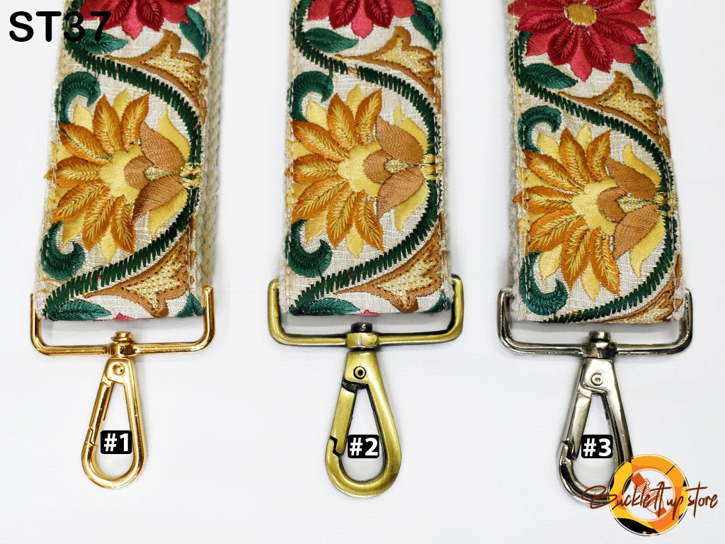 Embroidered Purse Strap Crossbody Strap for Purses Handbag Boho Bag Strap Floral Embroidery Replacement Strap Boho Guitar Strap Gift for her