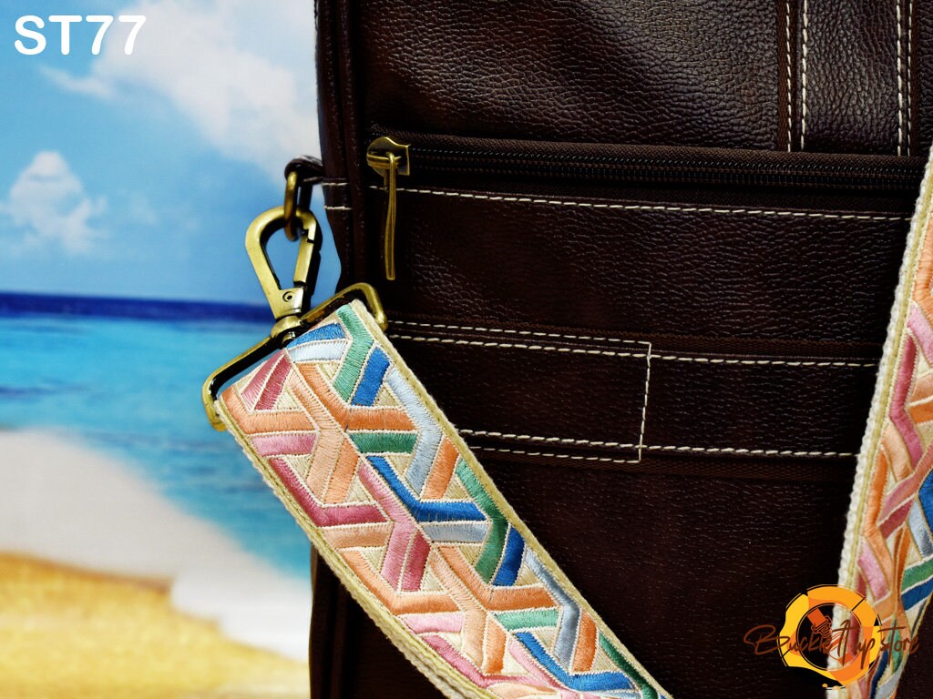 Embroidered Purse Strap Crossbody Strap for Purses Boho Bags Strap Embroidery Replacement Strap Boho Guitar Strap Handbag Strap gift for her