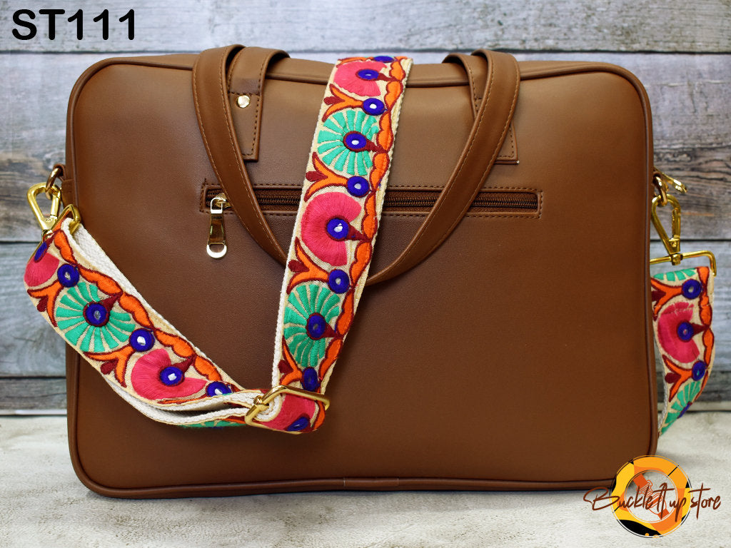 Gift for Wife - Embroidered Purse Strap Crossbody Strap for Purses Handbag Boho Bag Strap Floral Embroidery Replacement Strap Boho Guitar Strap Gift for her