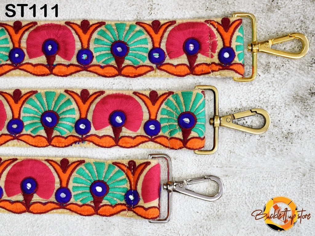 Gift for Wife - Embroidered Purse Strap Crossbody Strap for Purses Handbag Boho Bag Strap Floral Embroidery Replacement Strap Boho Guitar Strap Gift for her