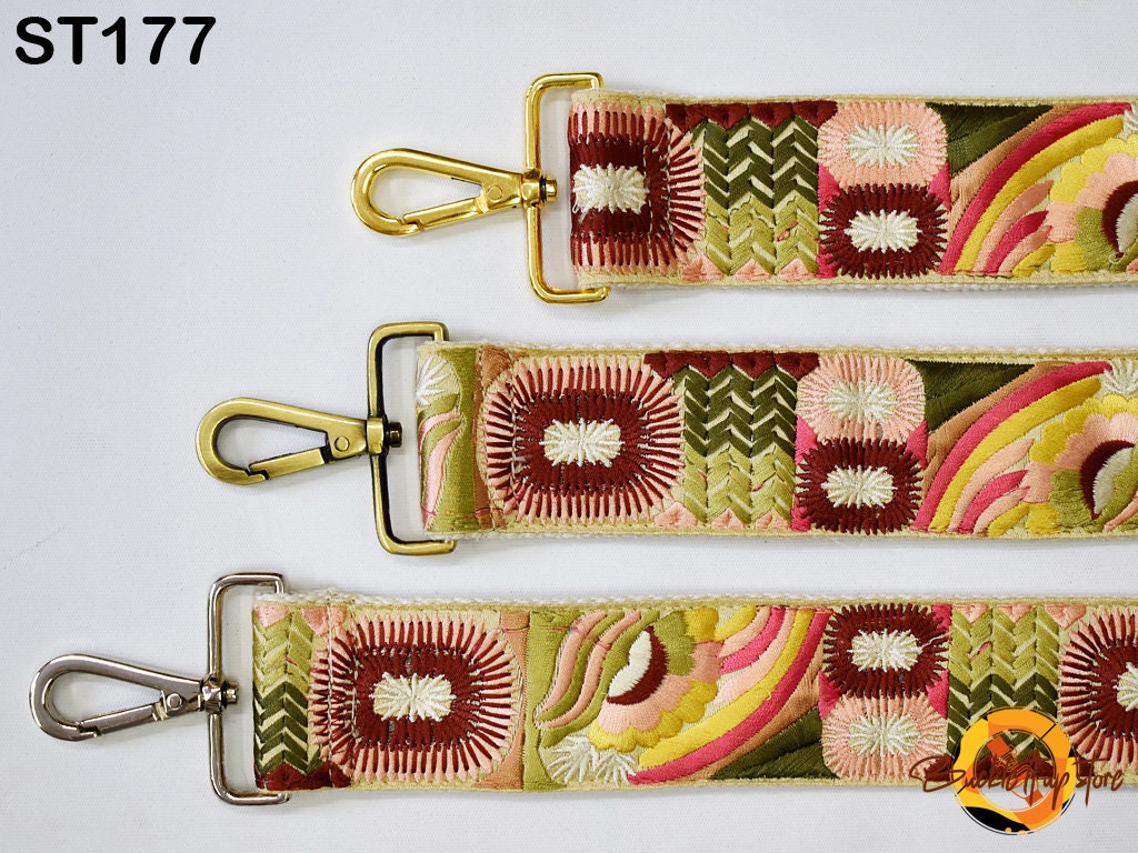 Embroidery Replacement Guitar Strap Adjustable Handbag Boho Bag Strap Embroidered Camera Strap Crossbody Strap for Purses Gift for Daughter
