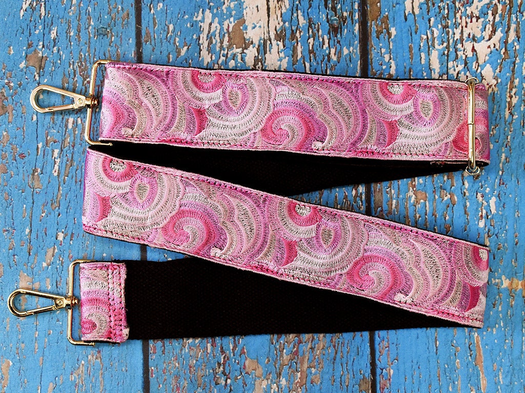 Embroidered Purse Strap Crossbody Strap for Purses Boho Bags Strap Embroidery Replacement Strap Boho Guitar Strap Handbag Strap gift for her