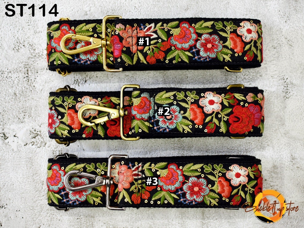 Embroidered Canvas Bag Strap Purse Strap Messenger Crossbody Strap for Purses Handbag Embroidery Replacement Strap Boho Guitar Strap Gift