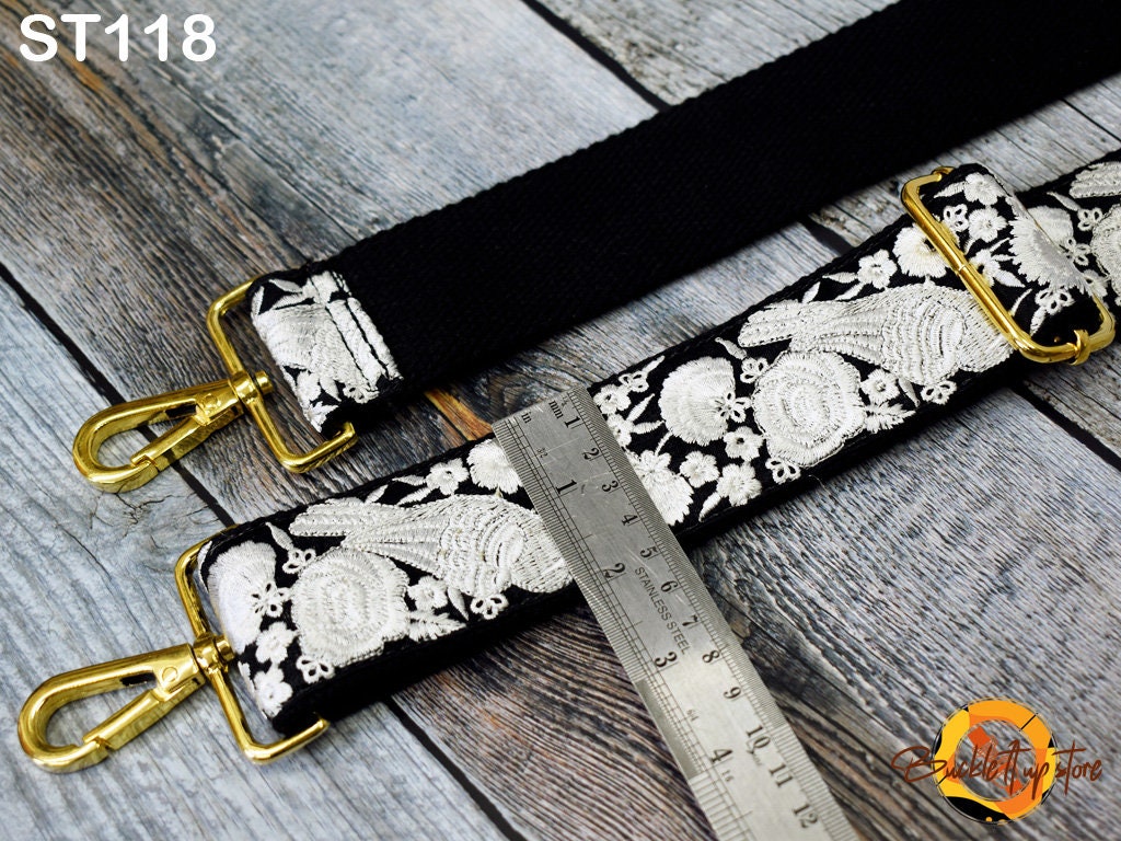 Embroidered Camera Strap Crossbody Strap for Purses Adjustable Handbag Boho Bag Strap Embroidery Replacement Strap Guitar Strap Gift for her