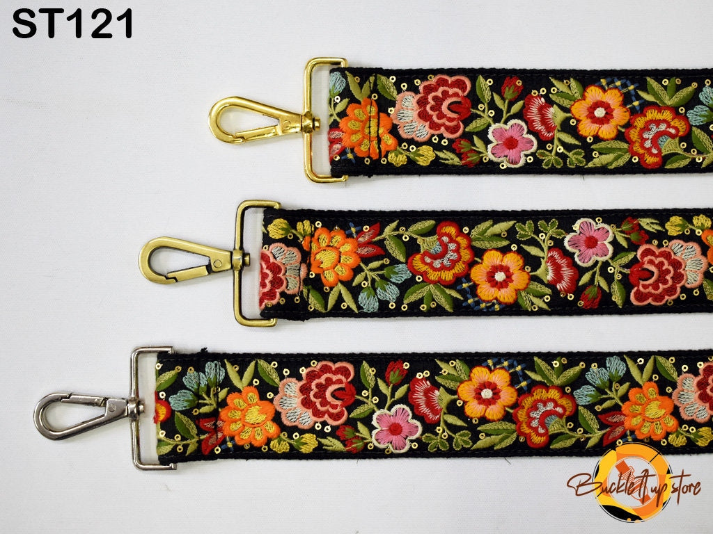 Embroidered Canvas Bag Strap Purse Strap Messenger Crossbody Strap for Purses Handbag Embroidery Replacement Strap Boho Guitar Strap Gift