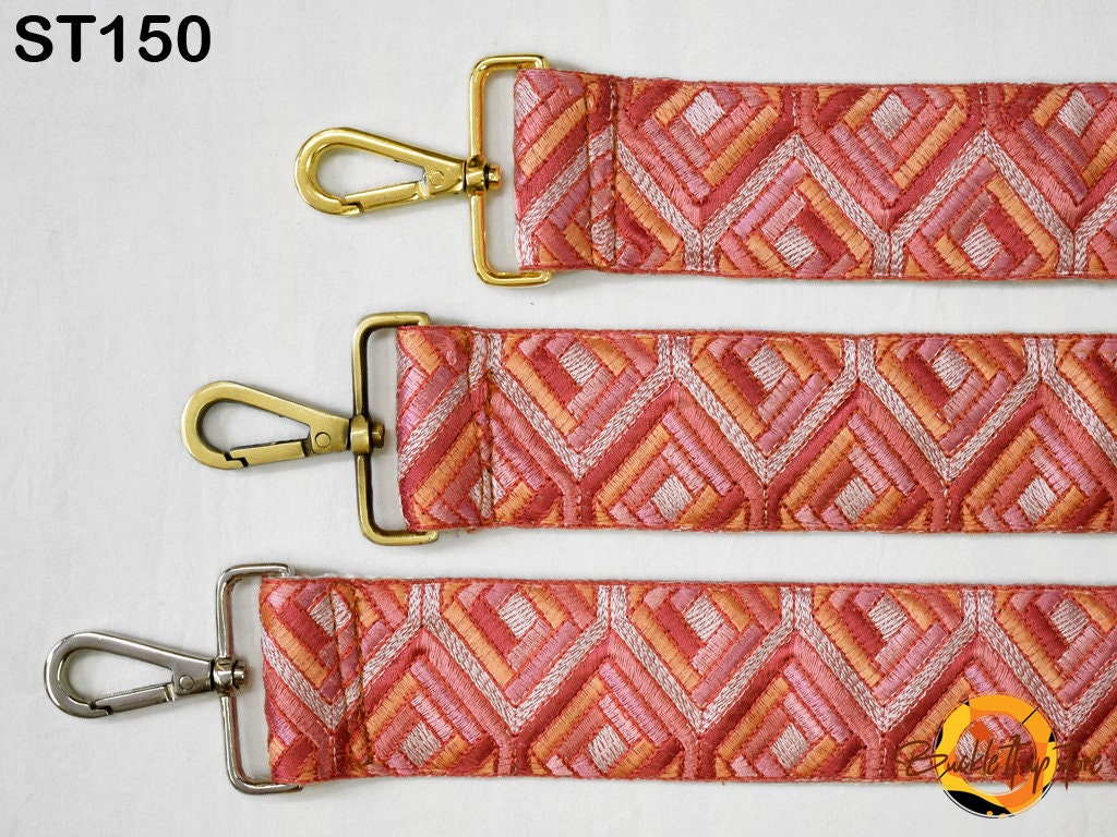 Adjustable Bohemian Sling Bag Strap Purse Strap Embroidered Crossbody Strap for Purses Replacement Guitar Strap Handbag Strap Gift for Wife