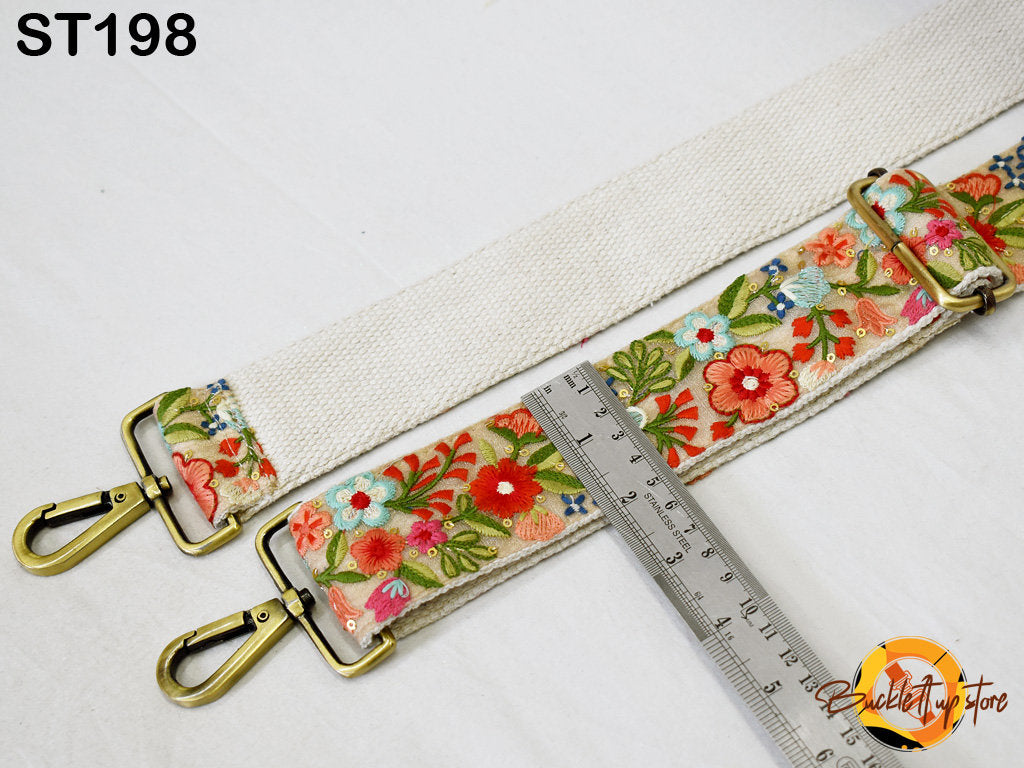 Embroidered Camera Strap Crossbody Strap for Purses Adjustable Handbag Boho Bag Strap Embroidery Replacement Strap Guitar Strap Gift for her