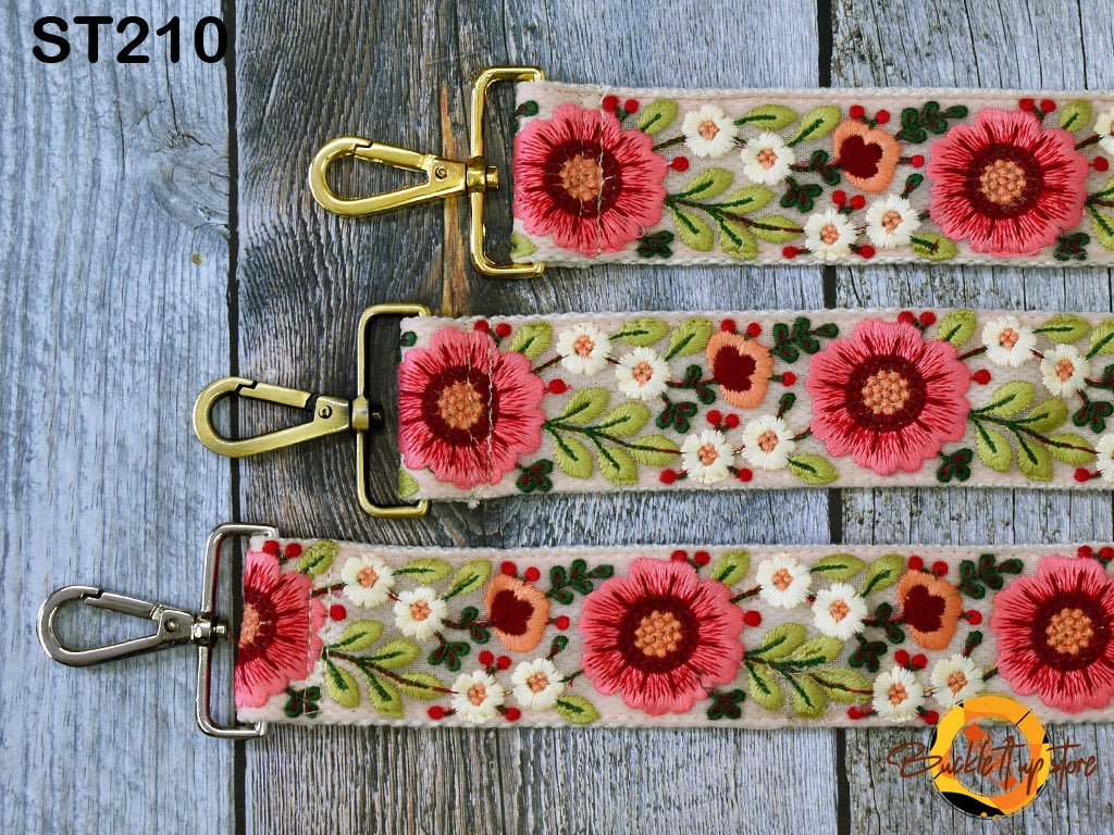 Replacement Handbag Strap Gift for Friend Embroidered Camera Strap Crossbody Boho Strap for Purses Bag Embroidery Adjustable Guitar Strap