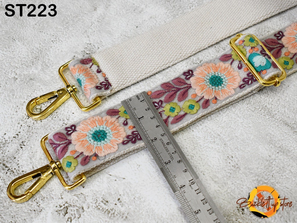 Replacement Handbag Strap Gift Friend Embroidered Camera Strap Crossbody Boho Sling Bag Strap for Purses Embroidery Adjustable Guitar Strap