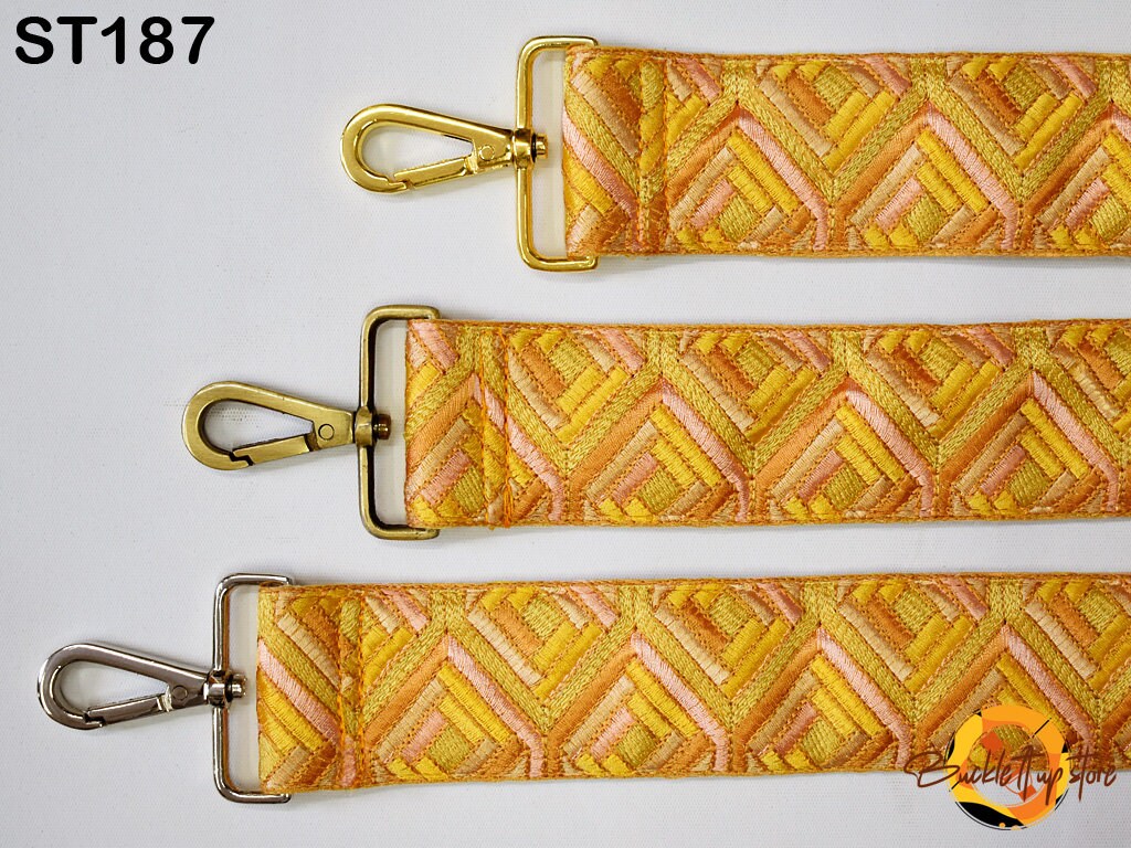 Replacement Guitar Strap Crossbody Sling Bag Strap for Purses Embroidered Adjustable Handbag Boho Strap Embroidery Camera Strap Gift for Mom