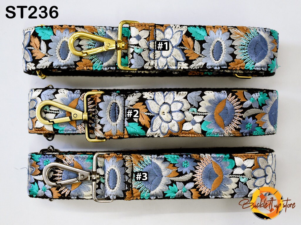 Embroidered Detachable Guitar Strap Crossbody Strap for Purses Bags Embroidery Replacement Messenger Strap Boho Tote Handbag Strap Gift Mom