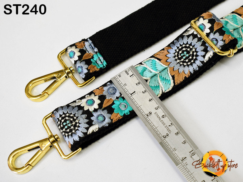 Replacement Guitar Strap Gift Friend Embroidered Purse Strap Boho Crossbody Strap for Purses Messenger Bag Embroidery Custom Handbag Strap - Buckle it up Store