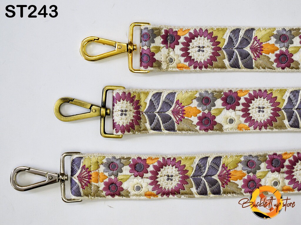 Embroidered Purse Strap Crossbody Strap for Purses Boho Bags Strap Embroidery Replacement Strap Boho Guitar Strap Handbag Strap gift for her