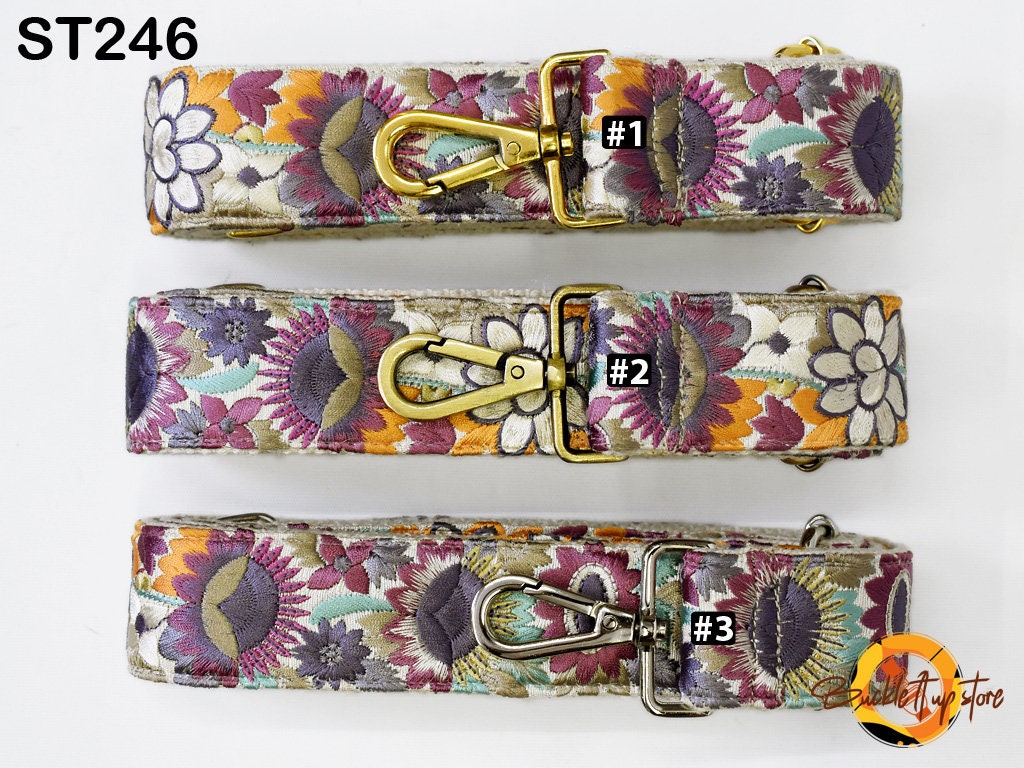 Embroidered Detachable Guitar Strap Crossbody Strap for Purses Bags Embroidery Replacement Messenger Strap Boho Tote Handbag Strap Gift Mom
